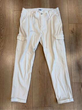 PAIGE Christy Cargo Pants Size 29 Cream White Drawstring Cropped